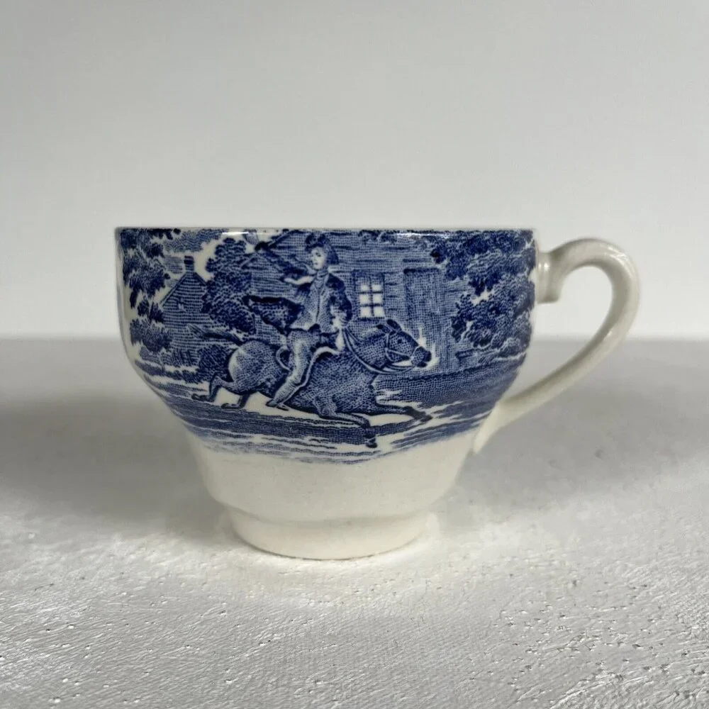 Liberty Blue Staffordshire Coffee Tea Cup Old‎ North Church Paul Revere